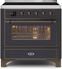 Majestic II 36 Inch Electric Freestanding Range in Matte Graphite with Bronze Trim