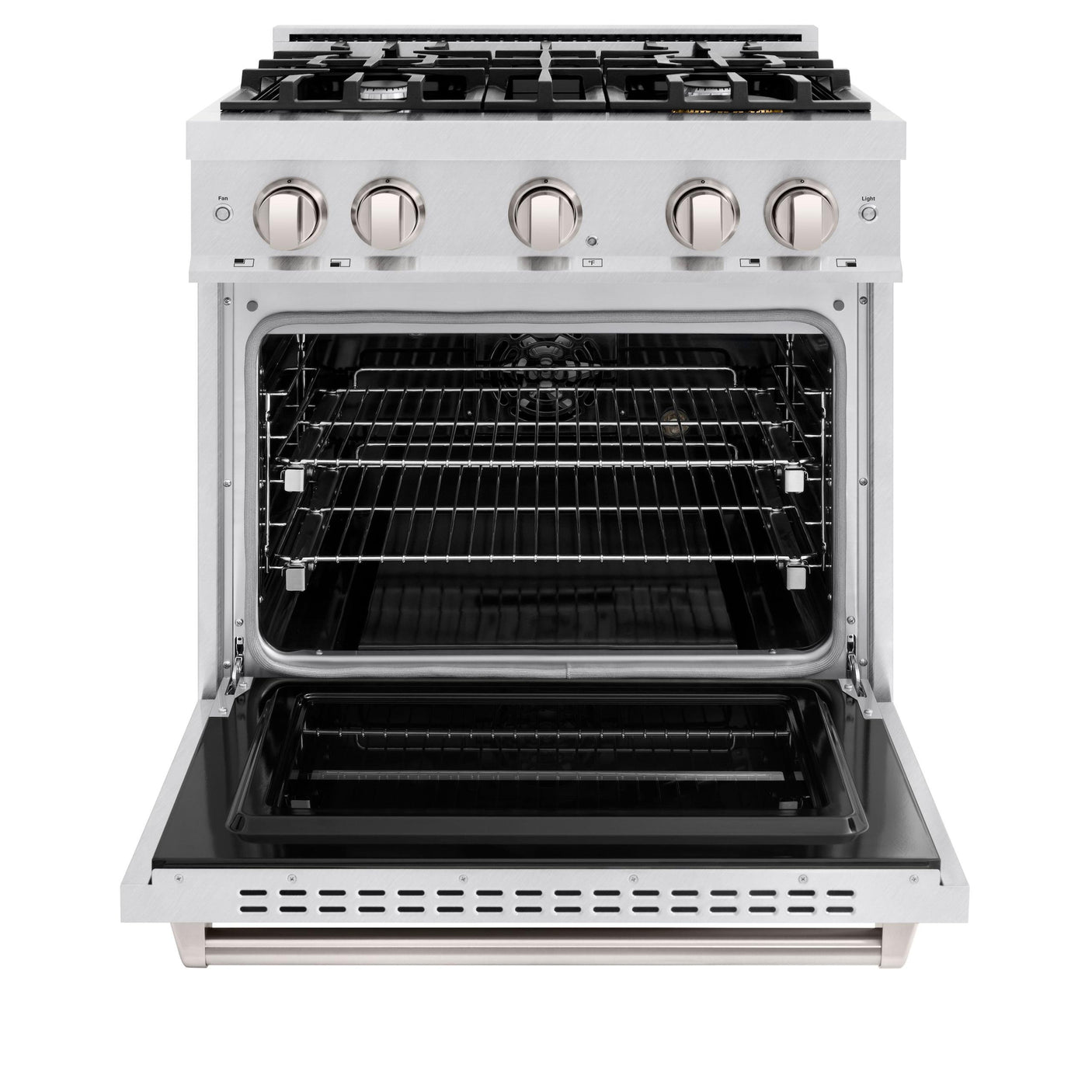 ZLINE 30 in. 4.2 cu. ft. Classic Dual Fuel Range with 4 Burner Gas Cooktop and Electric Convection Oven in DuraSnow' Stainless Steel (CDRS-30)