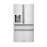 ZLINE 36" 21.6 cu. ft Freestanding French Door Refrigerator with Water and Ice Dispenser in Fingerprint Resistant Stainless Steel (RFM-W-36) [Color: Fingerprint Resistant Stainless Steel]