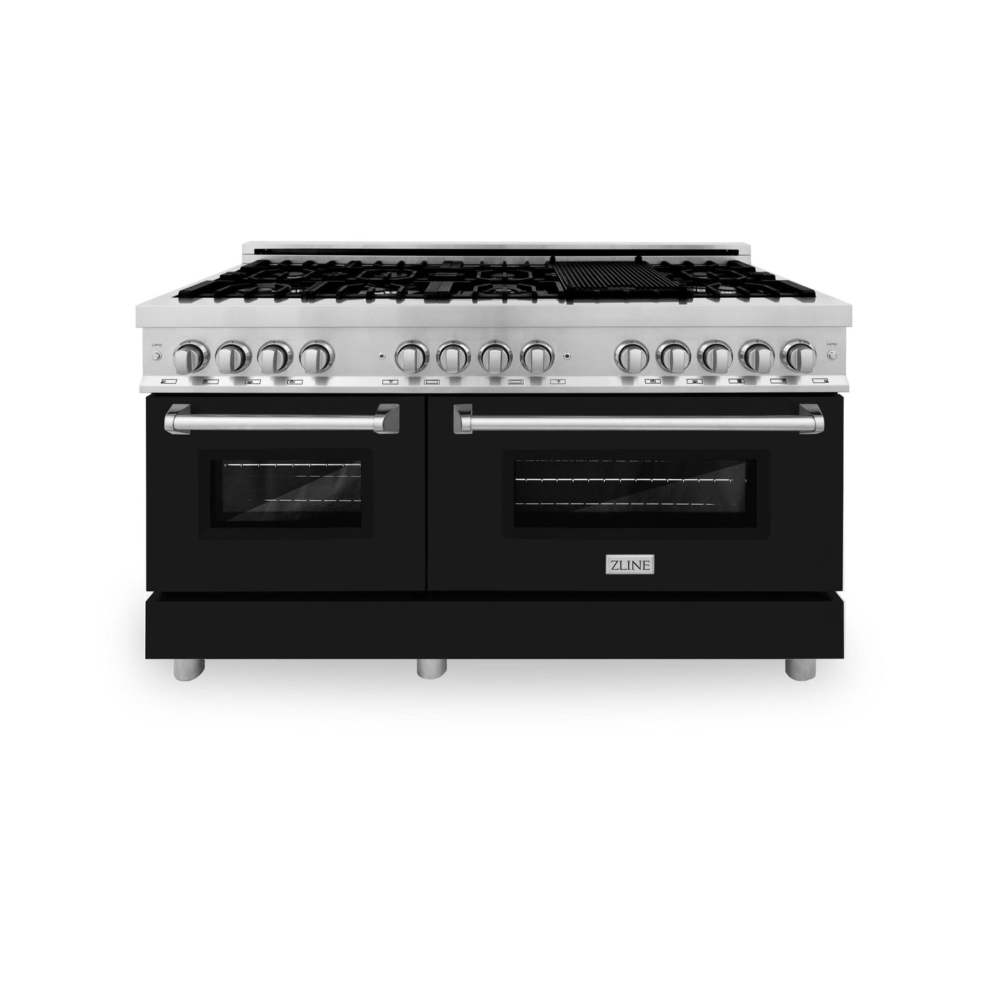 ZLINE 60 in. 7.4 cu. ft. Dual Fuel Range with Gas Stove and Electric Oven in Stainless Steel with Color Options (RA60) [Color: Blue Gloss]