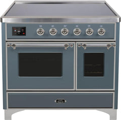 Majestic II 40 Inch Electric Freestanding Range in Blue Grey with Chrome Trim