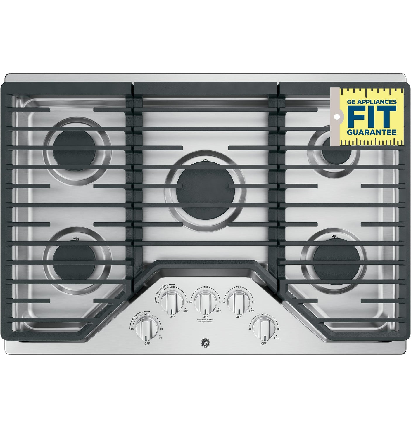 GE® 30" Built-In Gas Cooktop with 5 Burners and Dishwasher Safe Grates