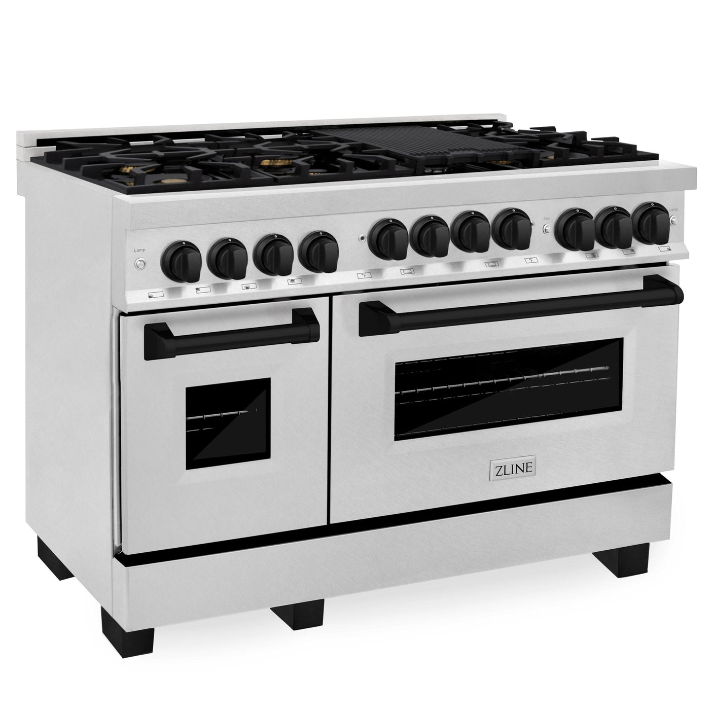 ZLINE Autograph Edition 48" 6.0 cu. ft. Range with Gas Stove and Gas Oven in DuraSnow Stainless Steel with Accents (RGSZ-SN-48) [Color: Matte Black]