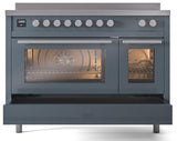 Professional Plus II 48 Inch Electric Freestanding Range in Blue Grey with Trim