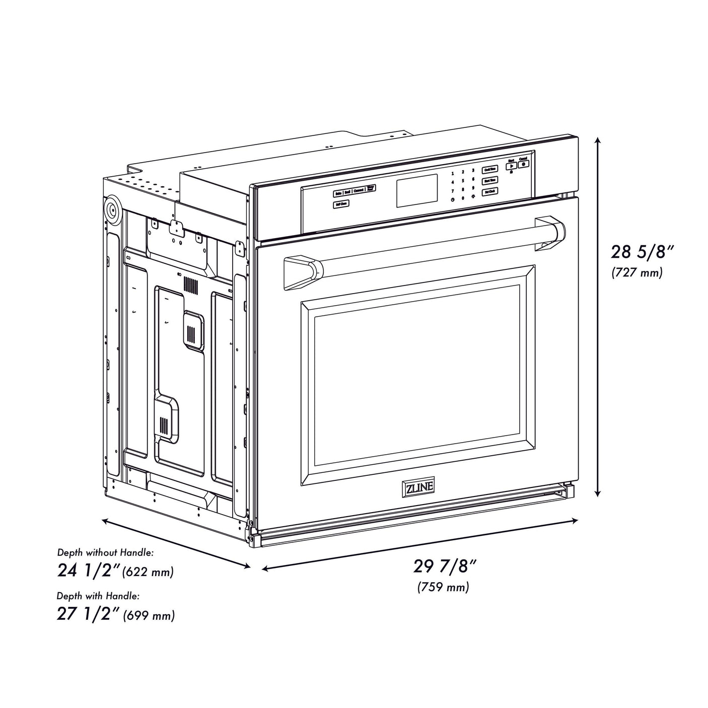 ZLINE 30" Professional Single Wall Oven with Self Clean and True Convection in Stainless Steel (AWS-30) [Color: Stainless Steel]