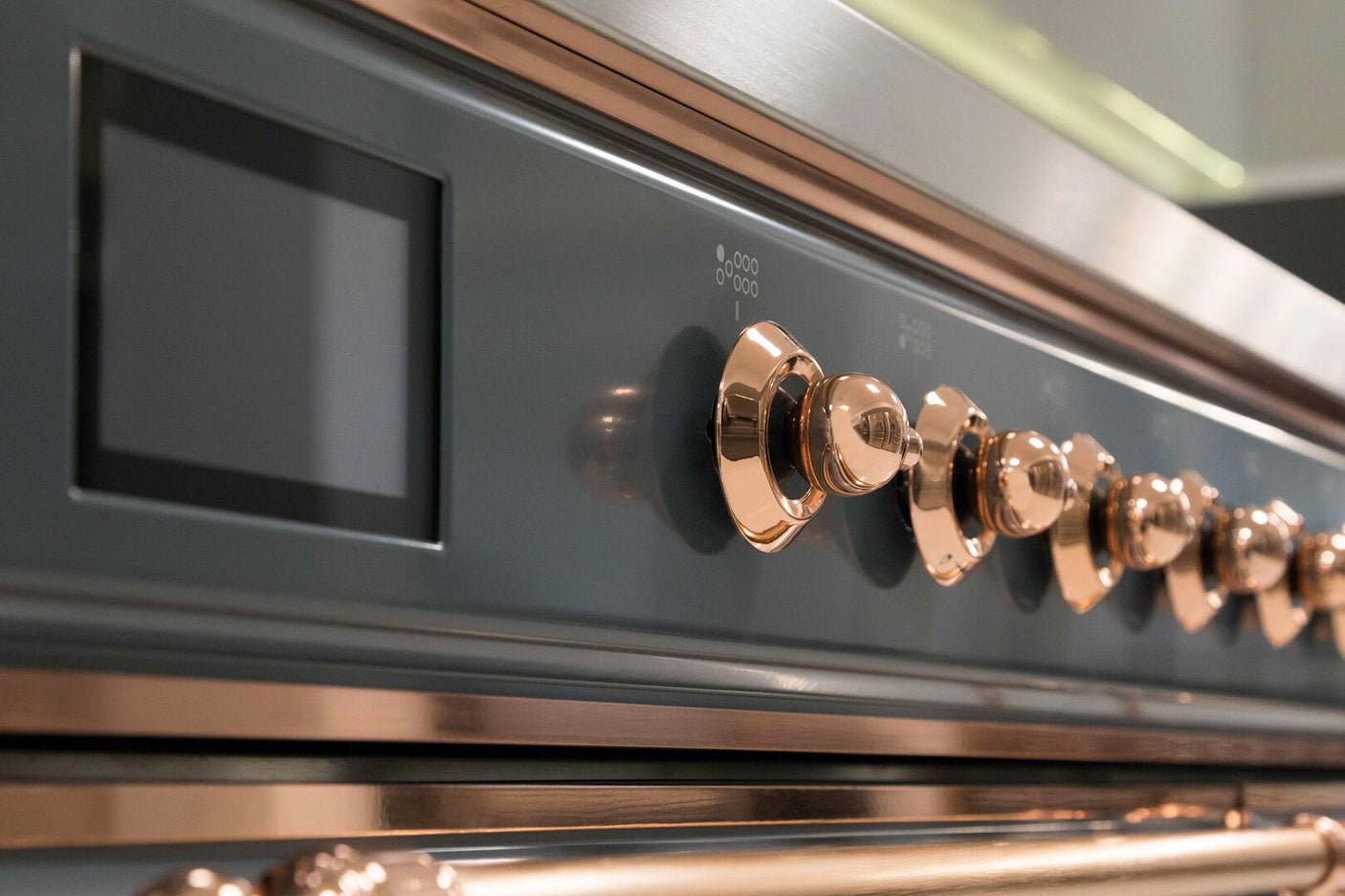 Majestic II 40 Inch Dual Fuel Natural Gas Freestanding Range in Blue Grey with Copper Trim