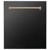 ZLINE 24" Autograph Edition Tallac Dishwasher Panel in Black Stainless Steel with Autograph Colored Handle (DPVZ-BS-24)