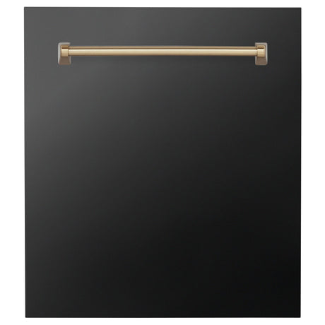 ZLINE 24" Autograph Edition Tallac Dishwasher Panel in Black Stainless Steel with Autograph Colored Handle (DPVZ-BS-24)