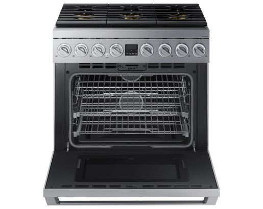 Transitional 36" Dual-Fuel Range, Silver Stainless Steel, Natural Gas/Liquid Propan