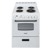 Avanti 24" Electric Range Oven with Framed Glass Door - White / 2.6 cu. ft.