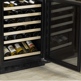 24-In Built-In High-Efficiency Single Zone Wine Refrigerator With Display Rack with Door Style - Stainless Steel Frame Glass