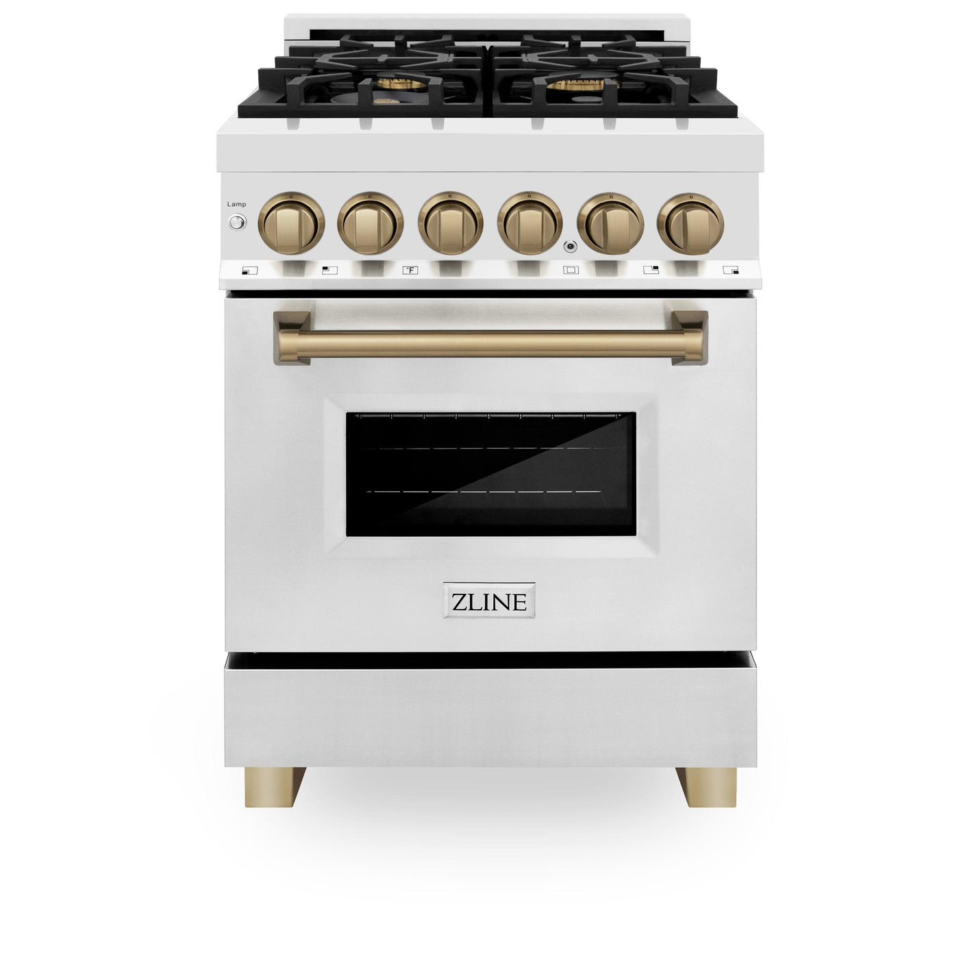 ZLINE Autograph Edition 30" 4.0 cu. ft. Dual Fuel Range with Gas Stove and Electric Oven in Stainless Steel with Accents (RAZ-30) [Color: Champagne Bronze]