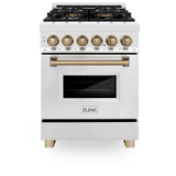 ZLINE Autograph Edition 30" 4.0 cu. ft. Dual Fuel Range with Gas Stove and Electric Oven in Stainless Steel with Accents (RAZ-30) [Color: Champagne Bronze]