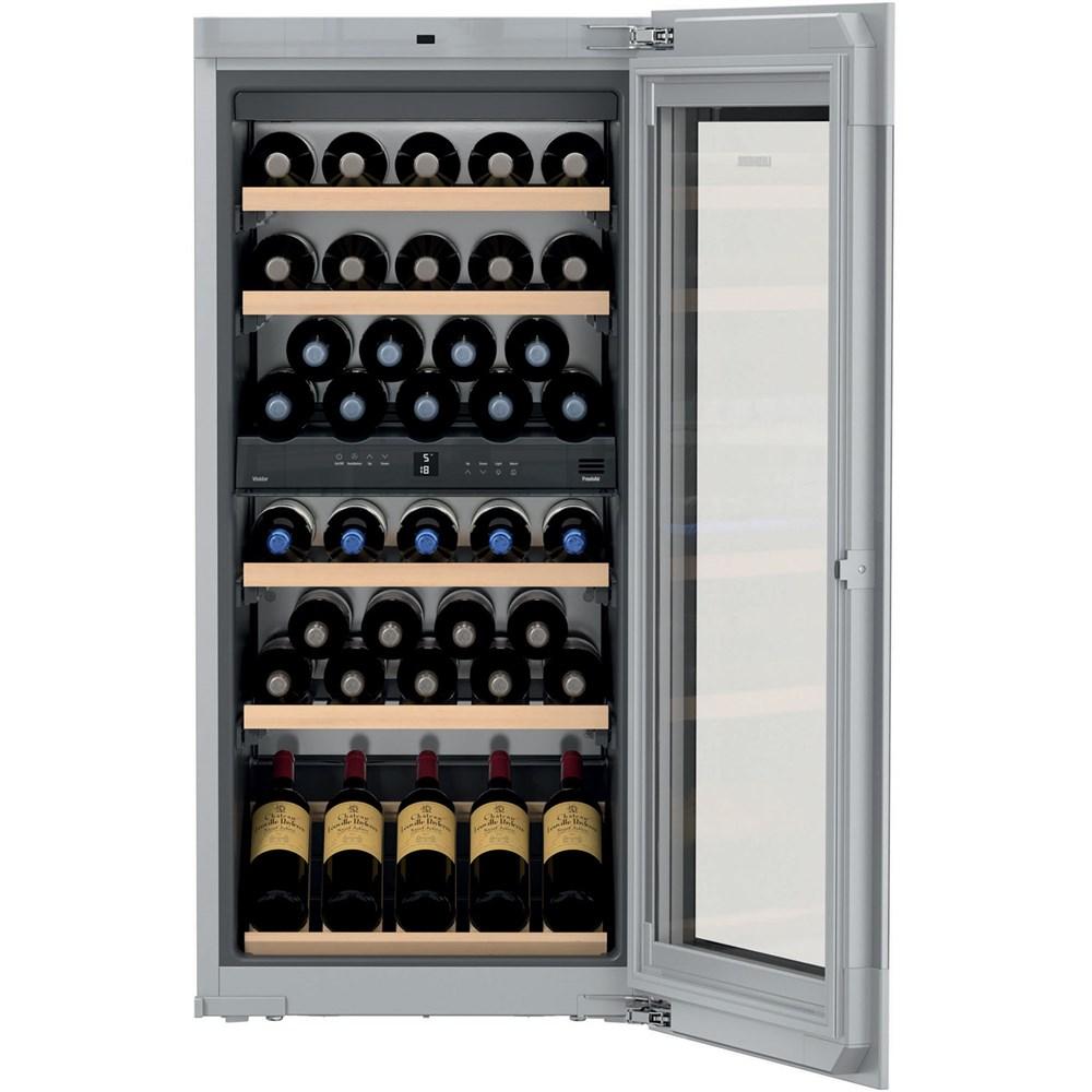 24" Fully Integrated Black Glass Door Tip Open 51 Bottles 2 Zone Wine