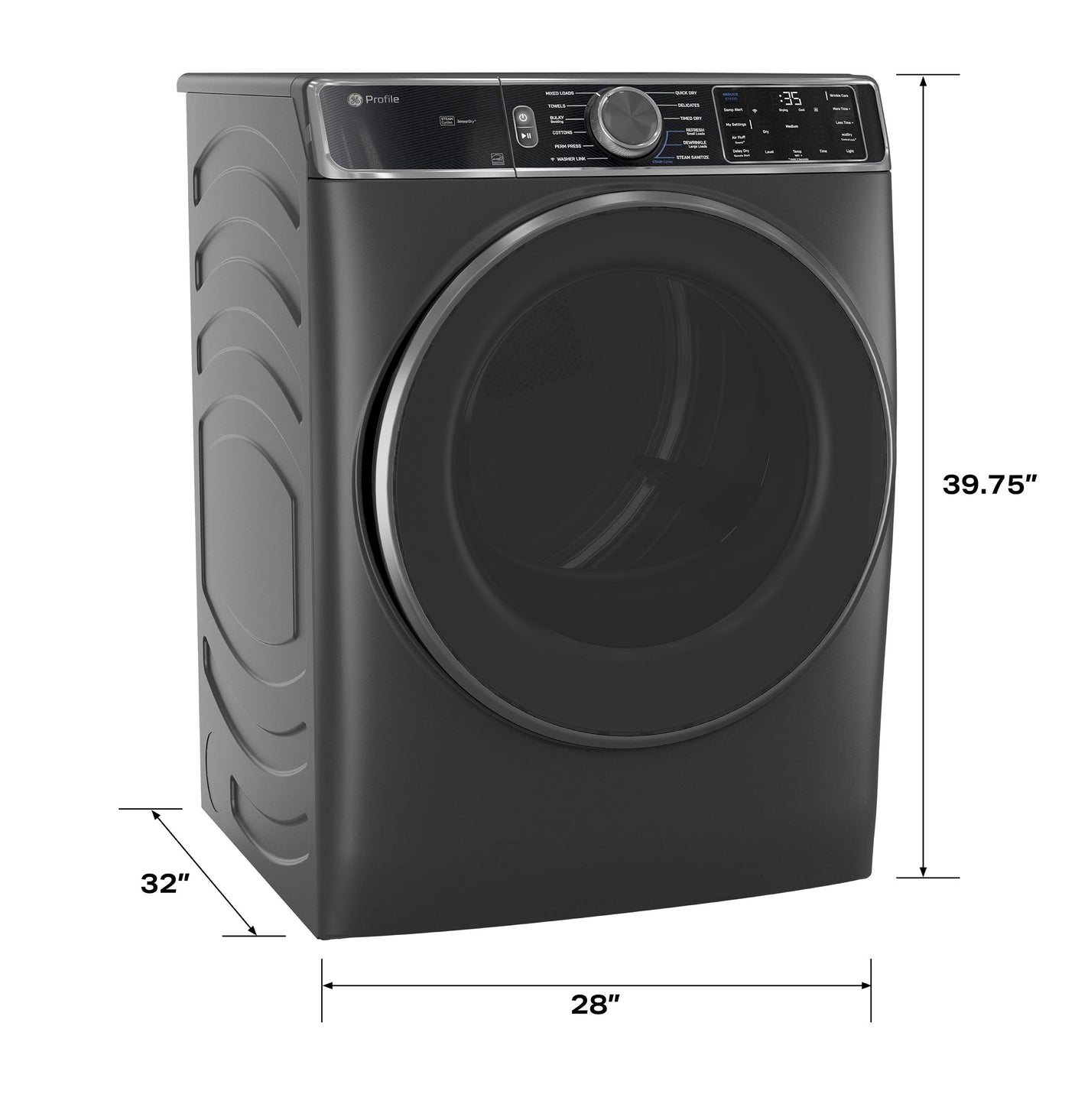 GE Profile™ ENERGY STAR® 7.8 cu. ft. Capacity Smart Front Load Electric Dryer with Steam and Sanitize Cycle