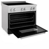 ZLINE 36" 4.6 cu. ft. Induction Range in DuraSnow with a 4 Element Stove and Electric Oven (RAINDS-36) [Color: Blue Gloss]