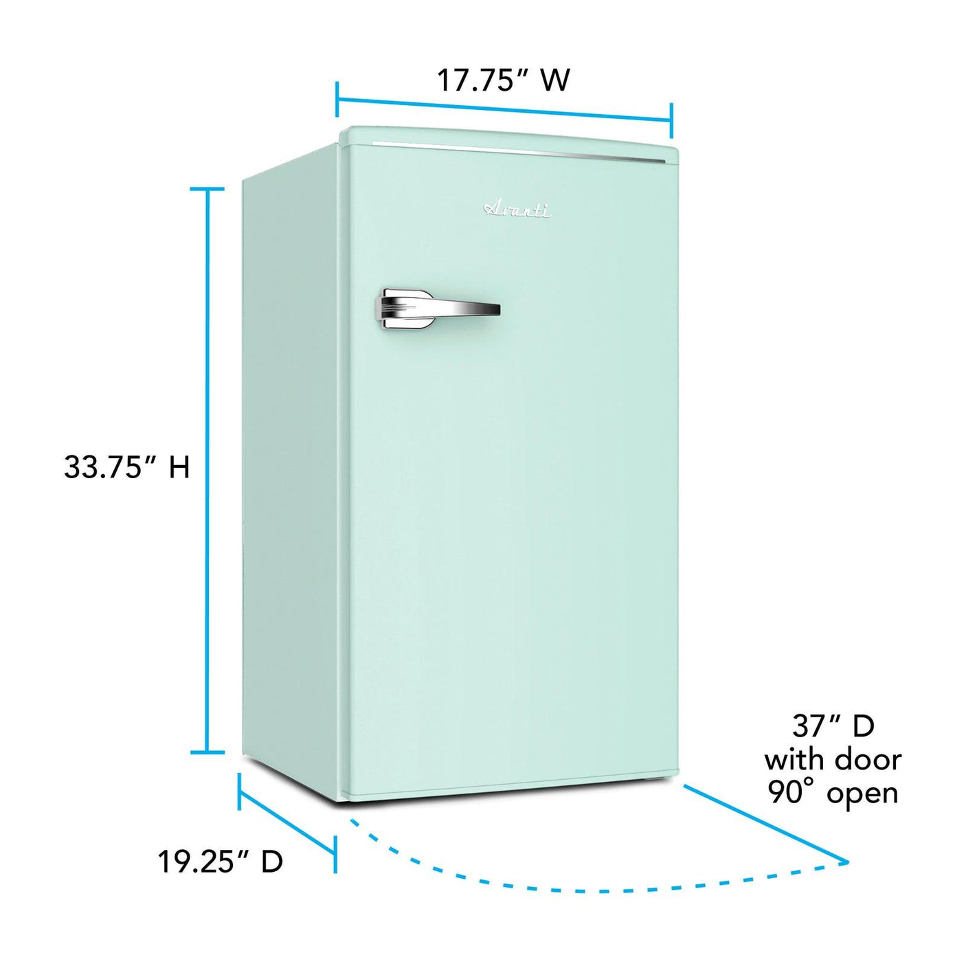 Avanti Retro Series Compact Refrigerator, 3.1 cu. ft. - Seafoam Green / 3.1 cu. ft.