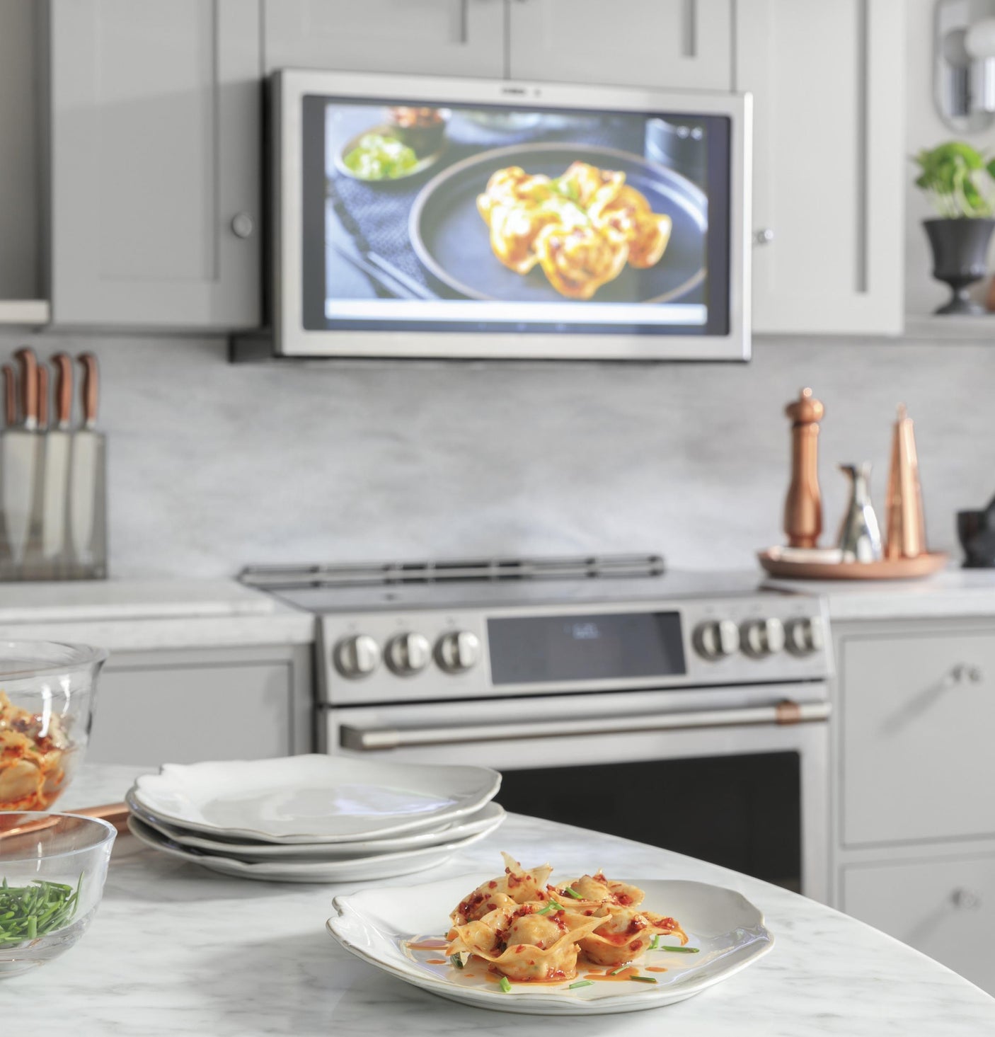 Café™ 30" Smart Slide-In, Front-Control, Induction and Convection Range with In-Oven Camera