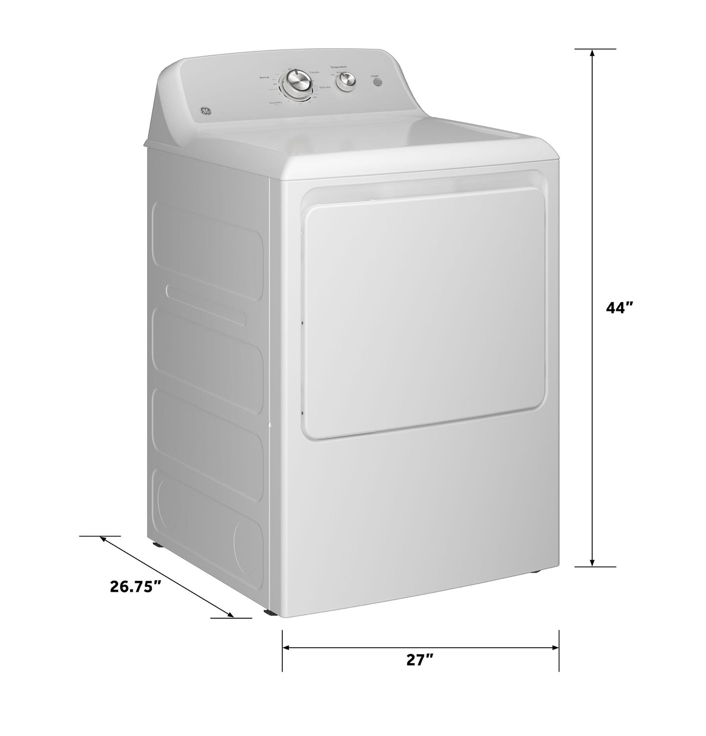 GE® 6.2 cu. ft. Capacity&#x00A0;Electric Dryer with Up To 120 ft. Venting and Shallow Depth&#x200B;