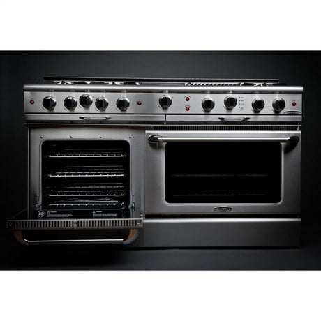 60" Gas Self Clean w/ Rotisserie, 6 Open Burners, 24" Thermo-Griddle