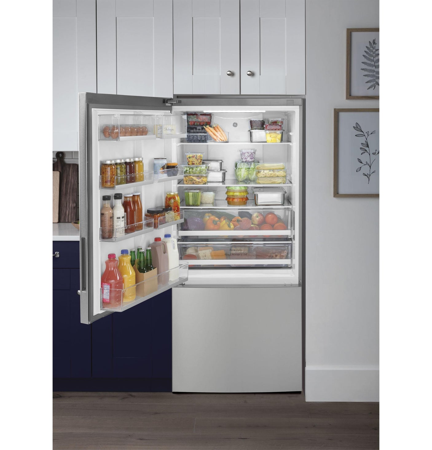 GE® ENERGY STAR® 17.7 Cu. Ft. Counter-Depth Bottom-Freezer Refrigerator