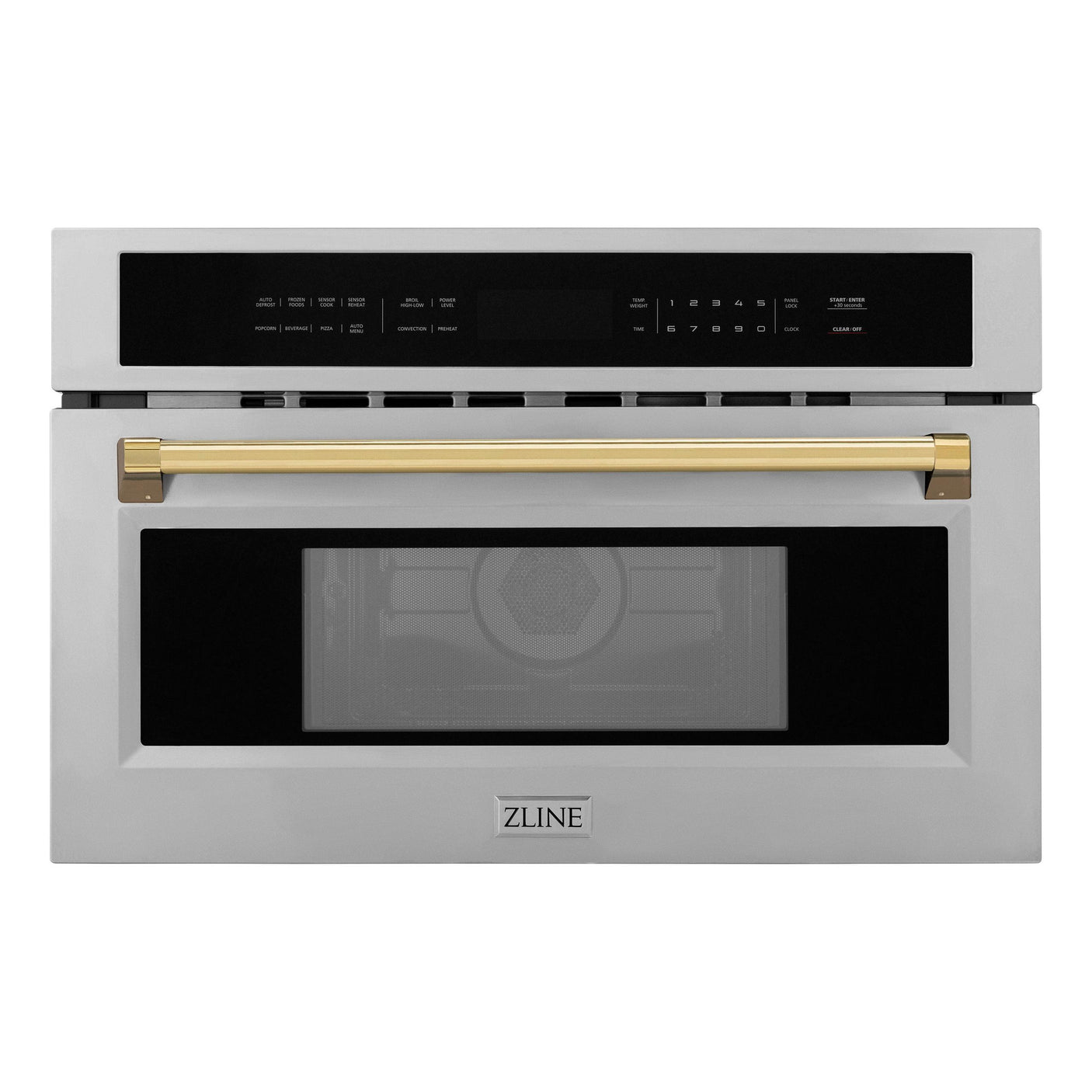 ZLINE Autograph Edition 30? 1.6 cu ft. Built-in Convection Microwave Oven in Stainless Steel and Polished Gold Accents (MWOZ-30-G)