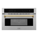 ZLINE Autograph Edition 30? 1.6 cu ft. Built-in Convection Microwave Oven in Stainless Steel and Polished Gold Accents (MWOZ-30-G)