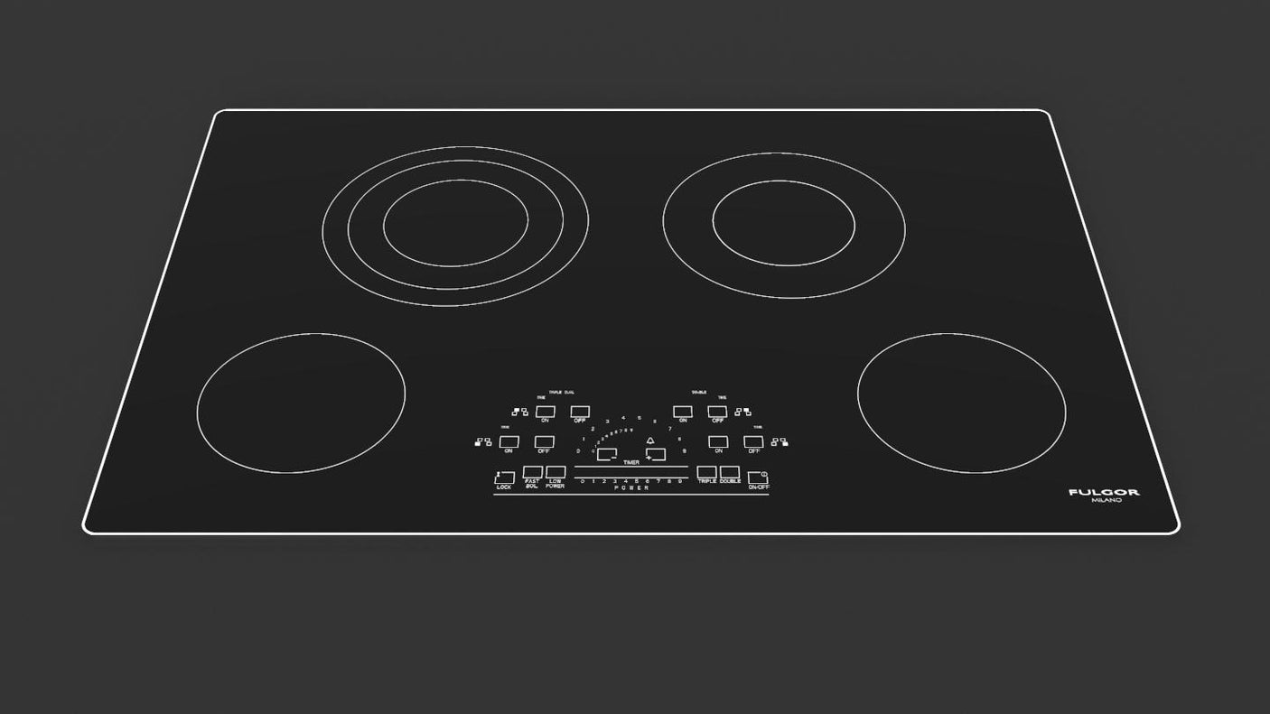 30" RADIANT COOKTOP WITH BRUSHED ALUMINUM TRIM