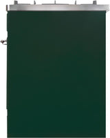 Majestic II 30 Inch Dual Fuel Natural Gas Freestanding Range in Emerald Green with Chrome Trim