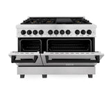 ZLINE Autograph Edition 48" 6.0 cu. ft. Dual Fuel Range with Gas Stove and Electric Oven in DuraSnow Stainless Steel (RASZ-SN-48) [Color: Gold]