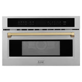 ZLINE 30" Autograph Microwave Oven in DuraSnow Stainless with Champagne Bronze Accents (MWOZ-30-SS-CB)