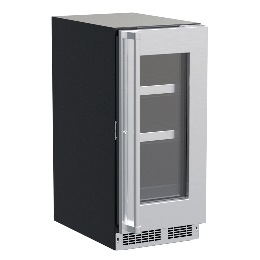 15-In Professional Built-In Beverage Center With Reversible Hinge with Door Style - Stainless Steel Frame Glass, Lock - Yes