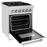 ZLINE 24 in. Professional Dual Fuel Range with Color Door Options (RA24) [Color: White Matte]