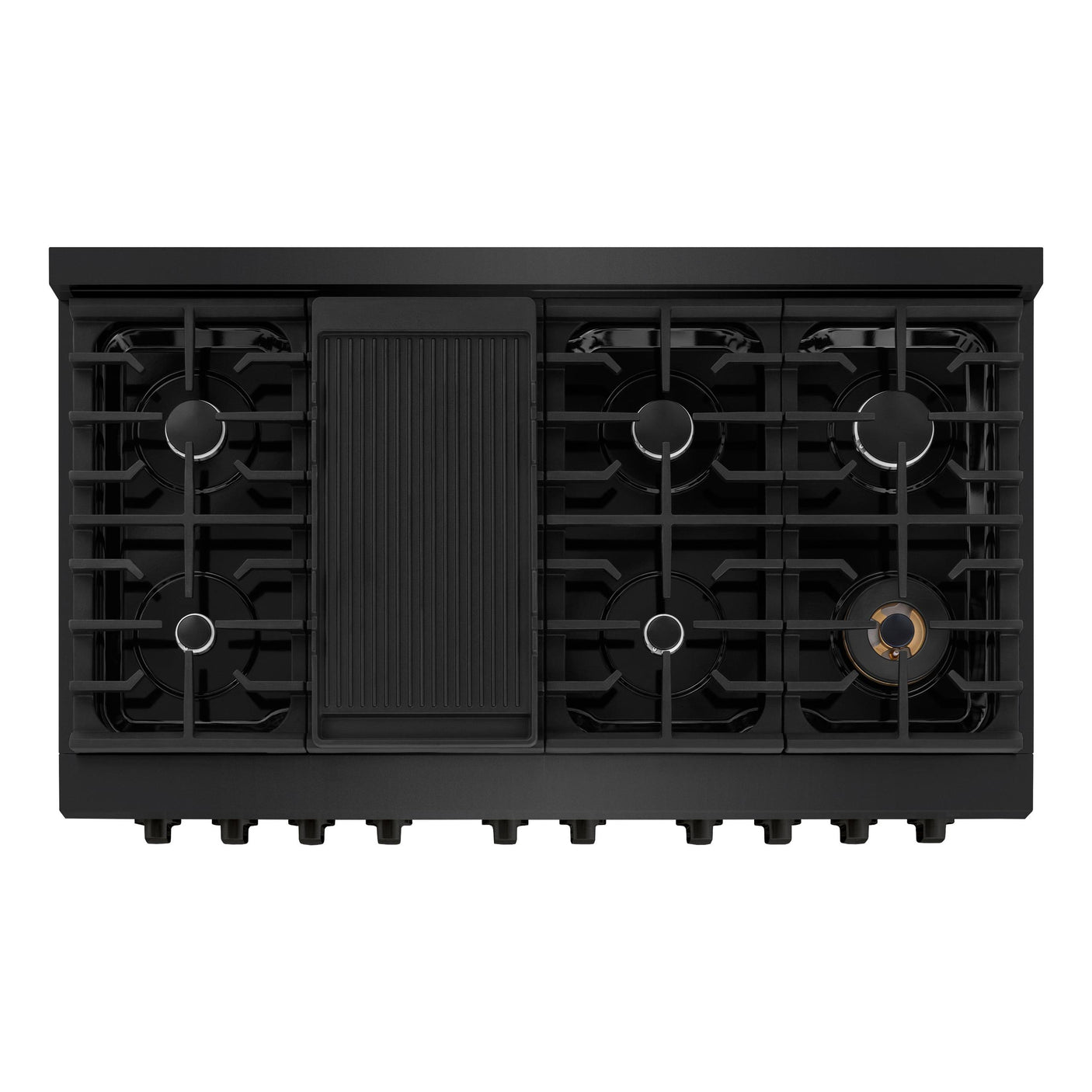 ZLINE 48 in. 6.7 cu. ft. 8 Burner Double Oven Gas Range in Black Stainless Steel (SGRB-48)