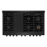 ZLINE 48 in. 6.7 cu. ft. 8 Burner Double Oven Gas Range in Black Stainless Steel (SGRB-48)