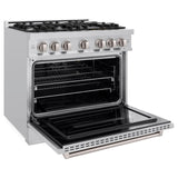 ZLINE 36 in. 5.2 cu. ft. Classic Gas Range with 6 Burner Cooktop and Convection Gas Oven in Stainless Steel (CGR36)