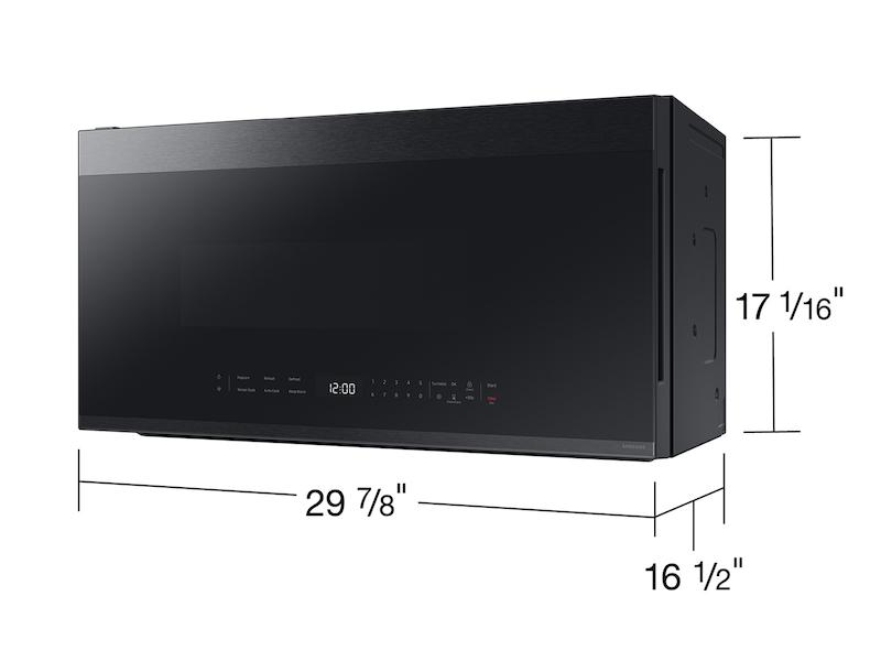 Bespoke 2.1 cu. ft. Over-the-Range Microwave with Edge to Edge Glass Display in Matte Black Steel