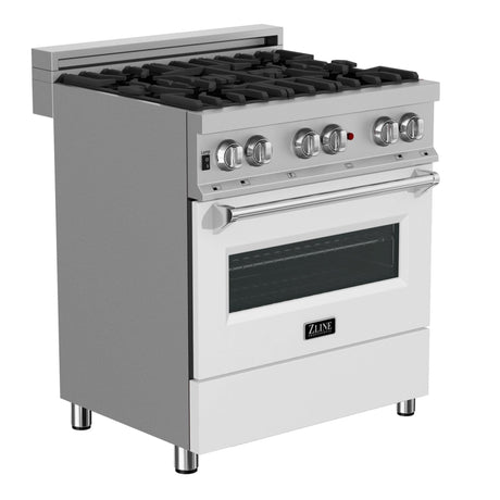 ZLINE 30 in. 4.0 cu. ft. Dual Fuel Range with Gas Stove and Electric Oven in All DuraSnow Stainless Steel with Color Door Options (RAS-SN-30) [Color: Blue Gloss]