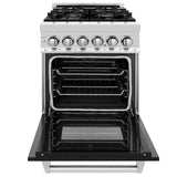 ZLINE 24 in. Professional Dual Fuel Range with Color Door Options (RA24) [Color: Black Matte]