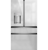 Café™ ENERGY STAR® 22.3 Cu. Ft. Smart Counter-Depth 4-Door French-Door Refrigerator in Platinum Glass