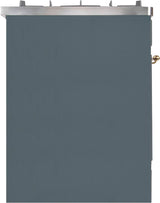 Majestic II 30 Inch Dual Fuel Natural Gas Freestanding Range in Blue Grey with Brass Trim