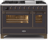 Majestic II 48 Inch Dual Fuel Liquid Propane Freestanding Range in Matte Graphite with Bronze Trim