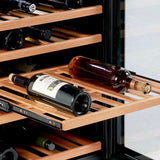 51 Bottle DESIGNER Series Wine Cooler - Stainless Steel with Black Cabinet / 51 Bottles