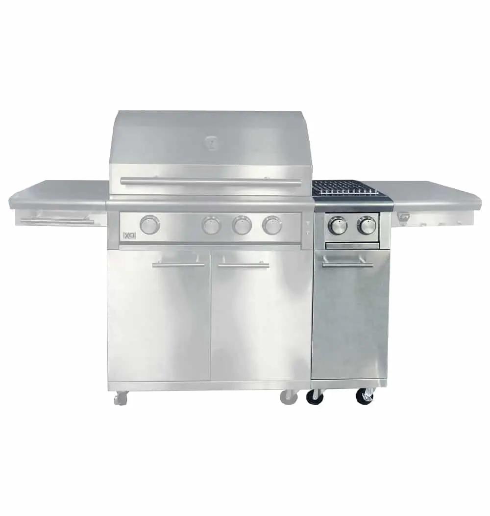 Cart with side burner (add to grill cart/ships LP with NG conversion kit)