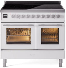 Professional Plus II 40 Inch Electric Freestanding Range in White with Trim