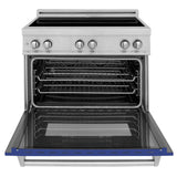 ZLINE 36" 4.6 cu. ft. Induction Range in DuraSnow with a 4 Element Stove and Electric Oven (RAINDS-36) [Color: Blue Gloss]