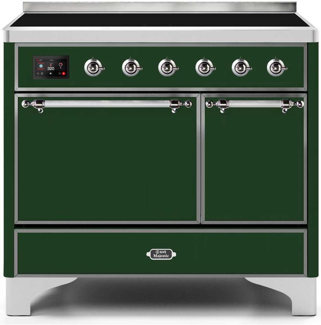 Majestic II 40 Inch Electric Freestanding Range in Emerald Green with Chrome Trim