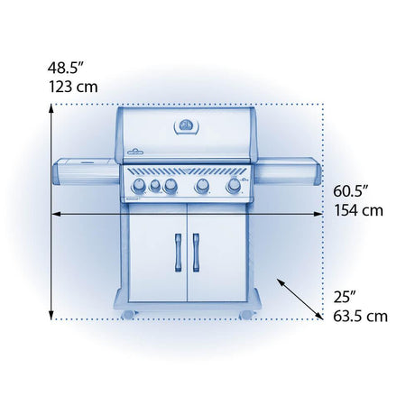 Rogue SE 525 RSIB with Infrared Side and Rear Burner , Propane, Stainless Steel