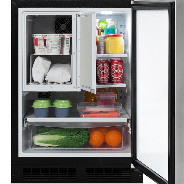 24-In Built-In Refrigerator Freezer with Door Style - Stainless Steel