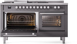 Professional Plus II 60 Inch Dual Fuel Natural Gas Freestanding Range in Matte Graphite with Trim